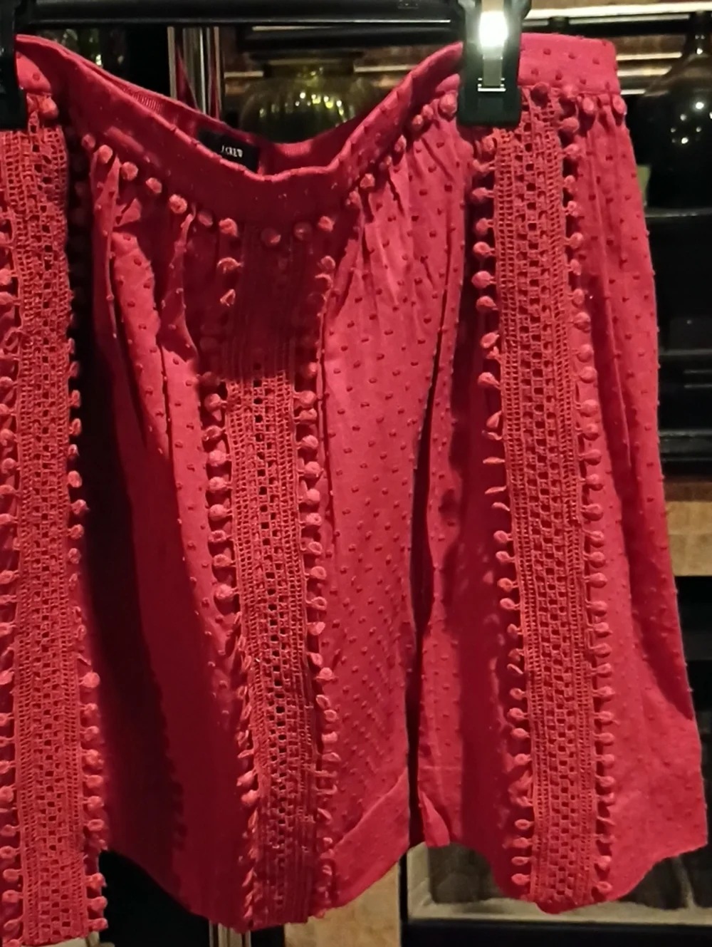 J. Crew Rust Pom-Pom Lace Skirt